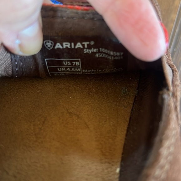 Ariat Women’s 7 Cruiser Brown Leather Sarape Southwestern Boho Moccasins - Picture 9 of 10